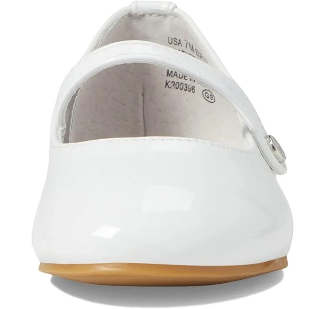 Nina Fernanda Ballet Flats Toddler US 1 White Patent Round Toe Mary Jane NCZ344